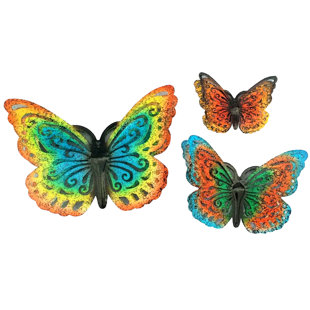 Metal Butterfly 3 Piece Wall Decor Set Metal Butterfly 3 Piece Wall Decor Set
