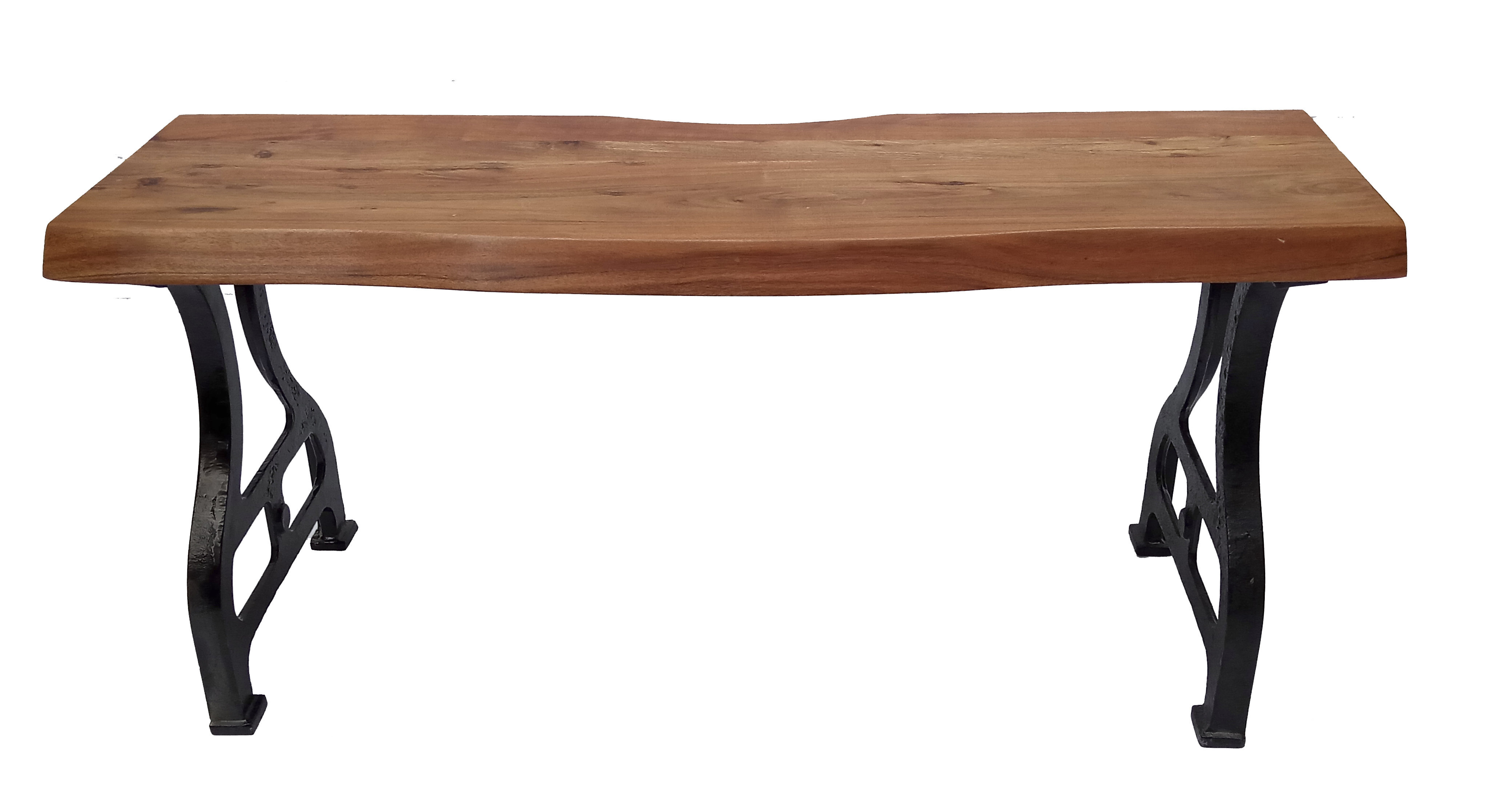 Williston Forge Wood Bench With Metal Legs Wayfair