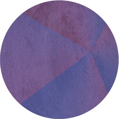 Karamo Abstract Wool Purple/Dark Purple Area Rug East Urban Home Rug Size: Round 4'