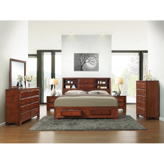 Beagan King Platform Solid Wood 5 Piece Bedroom Set