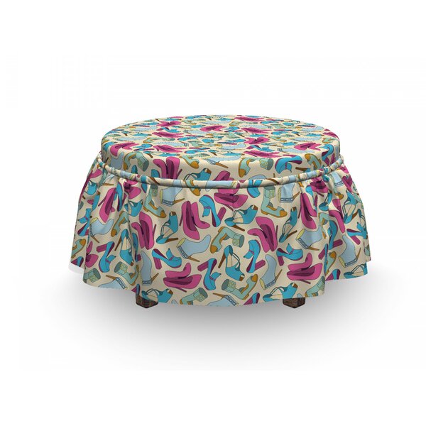 Woman Shoes Feminine Doodle Ottoman Slipcover (Set Of 2) By East Urban Home