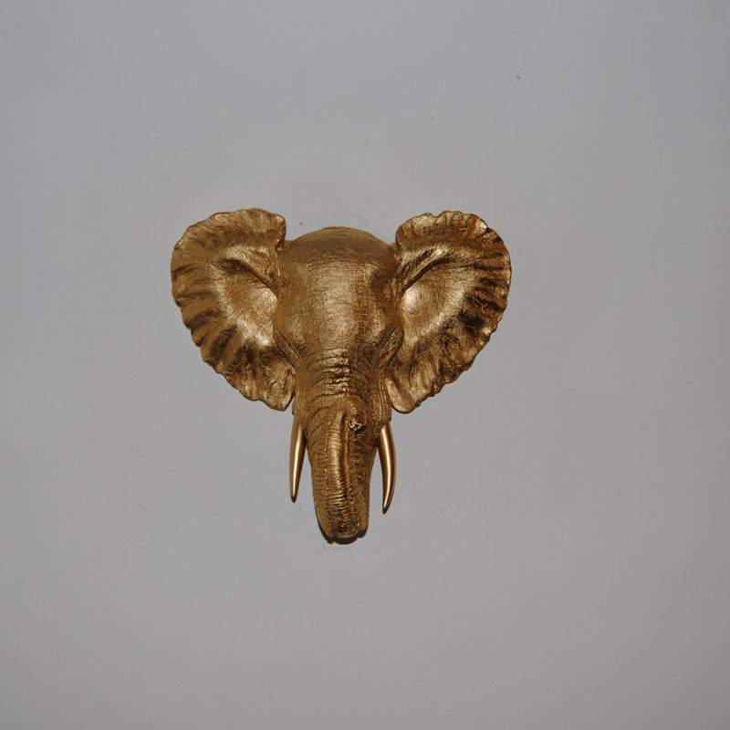 Bungalow Rose Faux Taxidermy Mini Elephant Head Wall Decor Reviews Wayfair