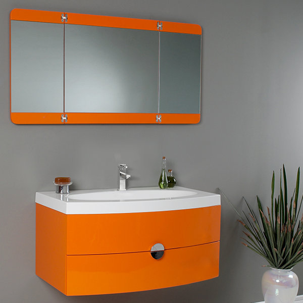 Lucido 36 Single Energia Modern Bathroom Vanity Set with Mirror by Fresca