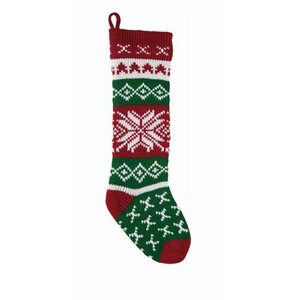 Knit Fabric Christmas Snowflake Stocking