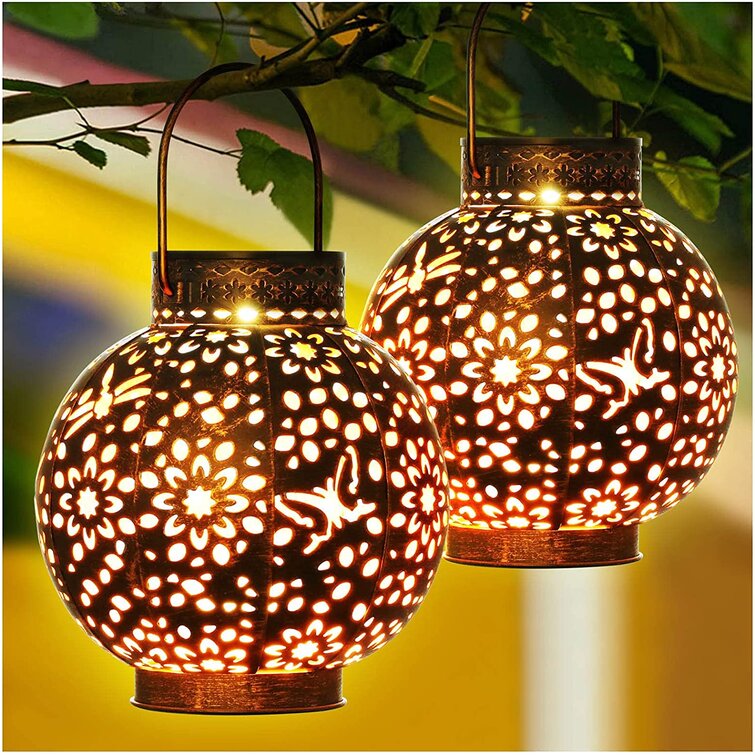 LED Solar Power Hanging Light Retro Lantern Outdoor Garden Yard Decoration Lamp 