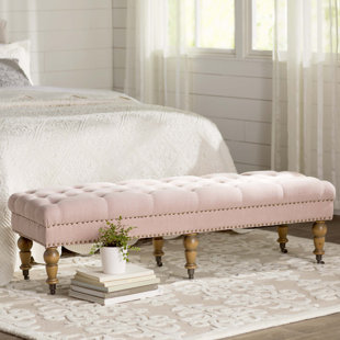 Read Reviews Ambrine Upholstered Bench by Lark Manor Read Reviews Ambrine Upholstered Bench by Lark Manor