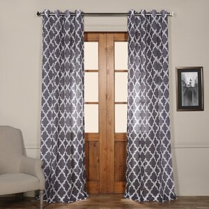 Appalachian Geometric Sheer Grommet Single Curtain Panel