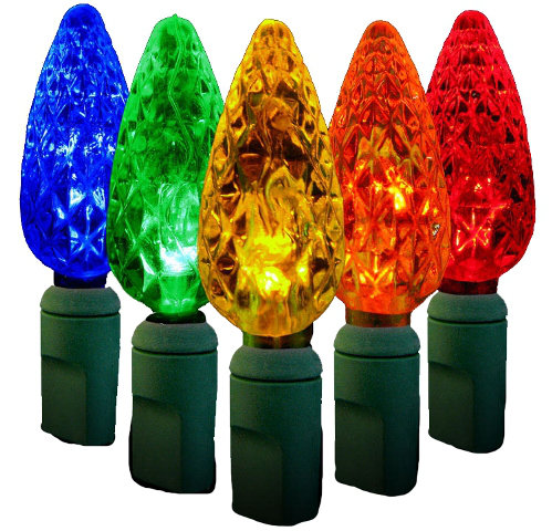 Standard Grade C6 Faceted LED Light Bulb by Queens of Christmas