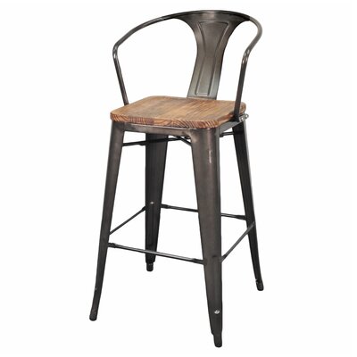 gunmetal bar stools with back