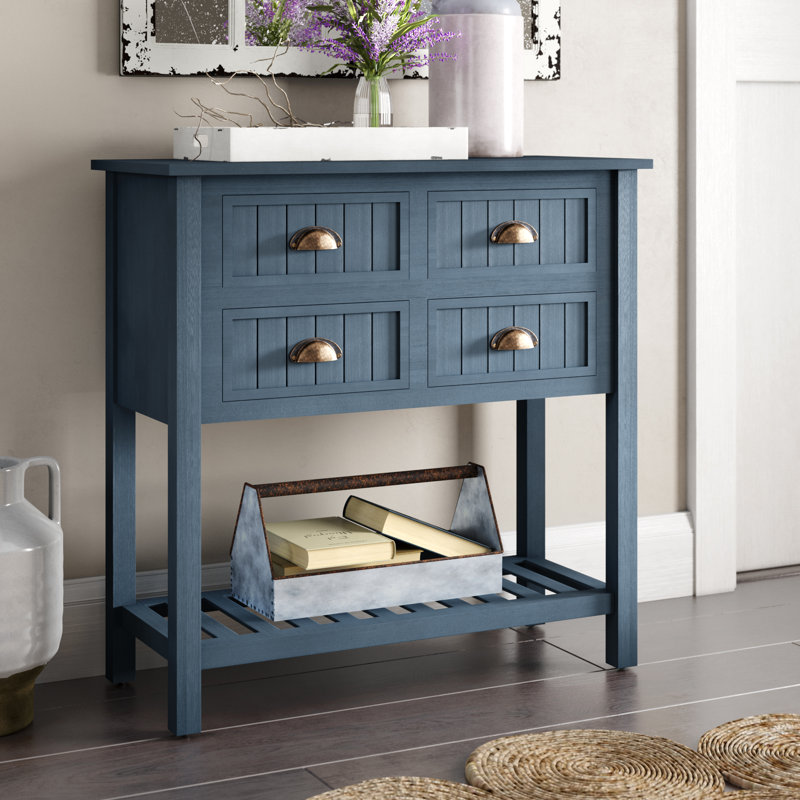 August Grove Rosas 4 Drawer Console Table Reviews Wayfair August Grove Rosas 4 Drawer Console