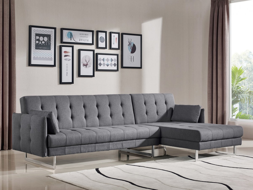 Wade Logan Baize Sleeper Sectional & Reviews Wayfair Wade Logan Baize Sleeper Sectional & Reviews Wayfair