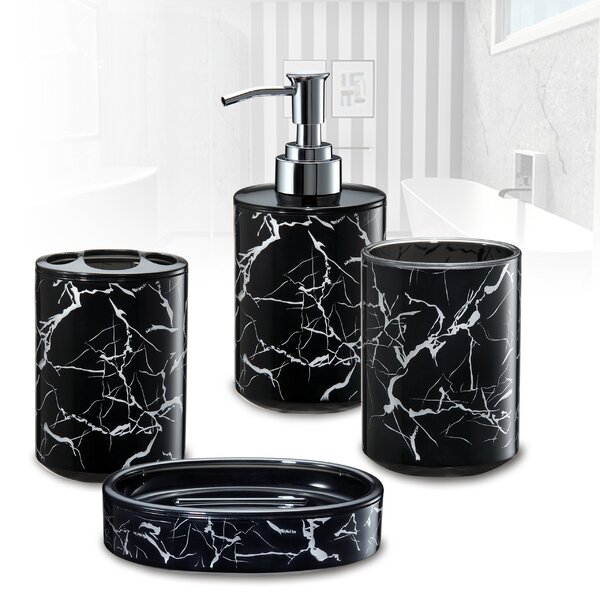 Immanuel 3d Marble Bathroom Accessory Set Reviews Wayfair