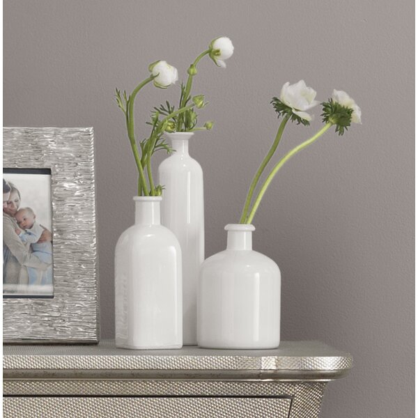 3 Piece White Table Vase Set by Lark Manor