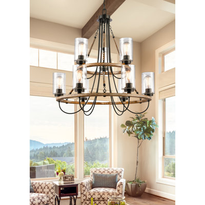Gracie Oaks Ellie Mai 9 Light Candle Style Empire Chandelier With Wood Accents Gracie Oaks Bulb Type Led From Wayfair North America Daily Mail