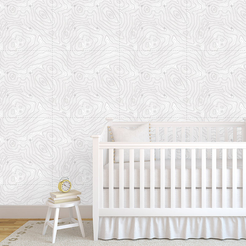 Orren Ellis Glenwood Topography 48 L X 24 W Paintable Peel And Stick Wallpaper Panel Wayfair