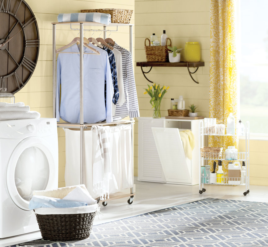 Household Essentials Slimline 3 Shelf Laundry Cart & Reviews Wayfair