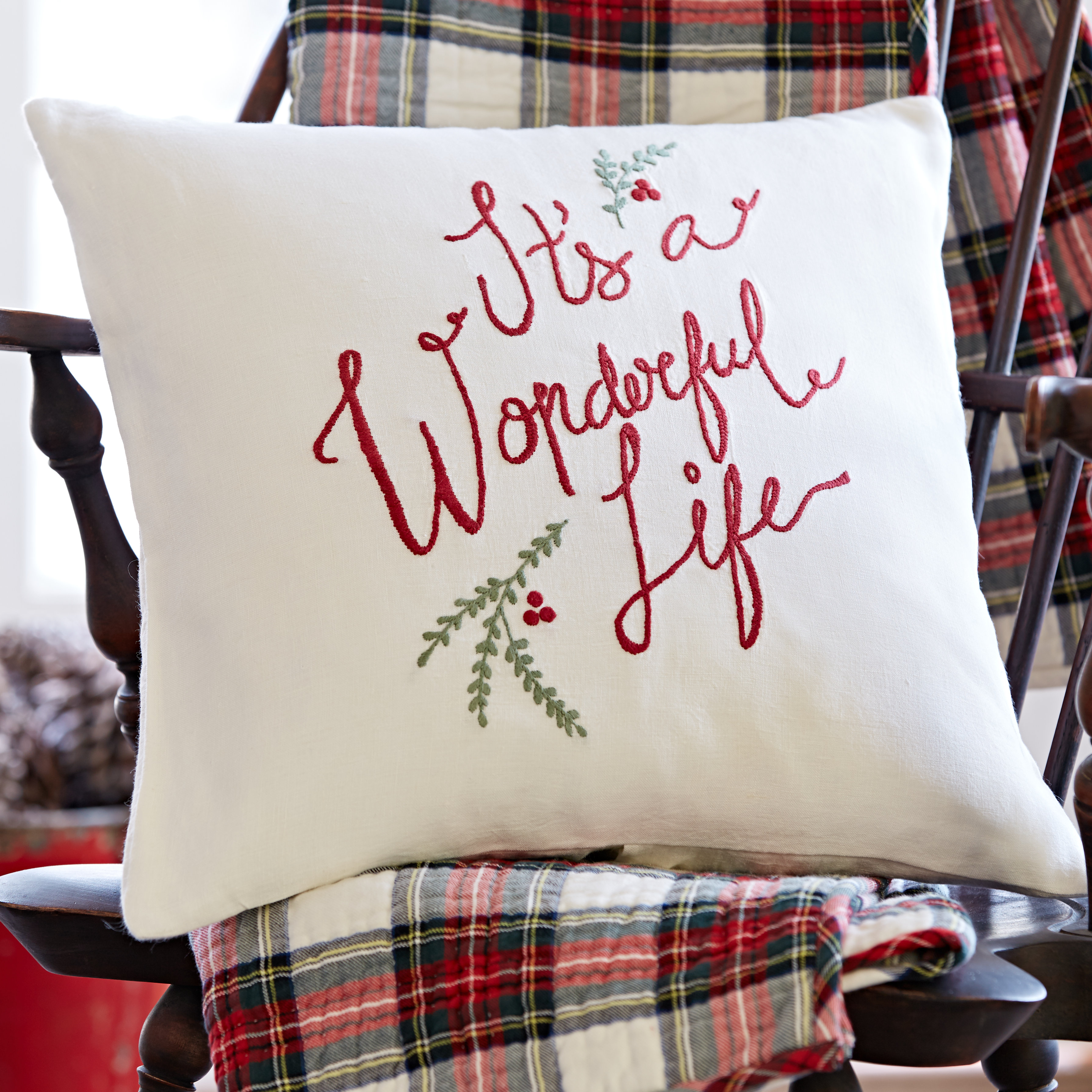Taylor Linens It S A Wonderful Life Linen Down Throw Pillow Wayfair
