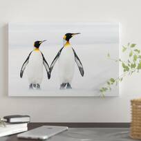 Paire de pingouins single toile murale art box encadrée