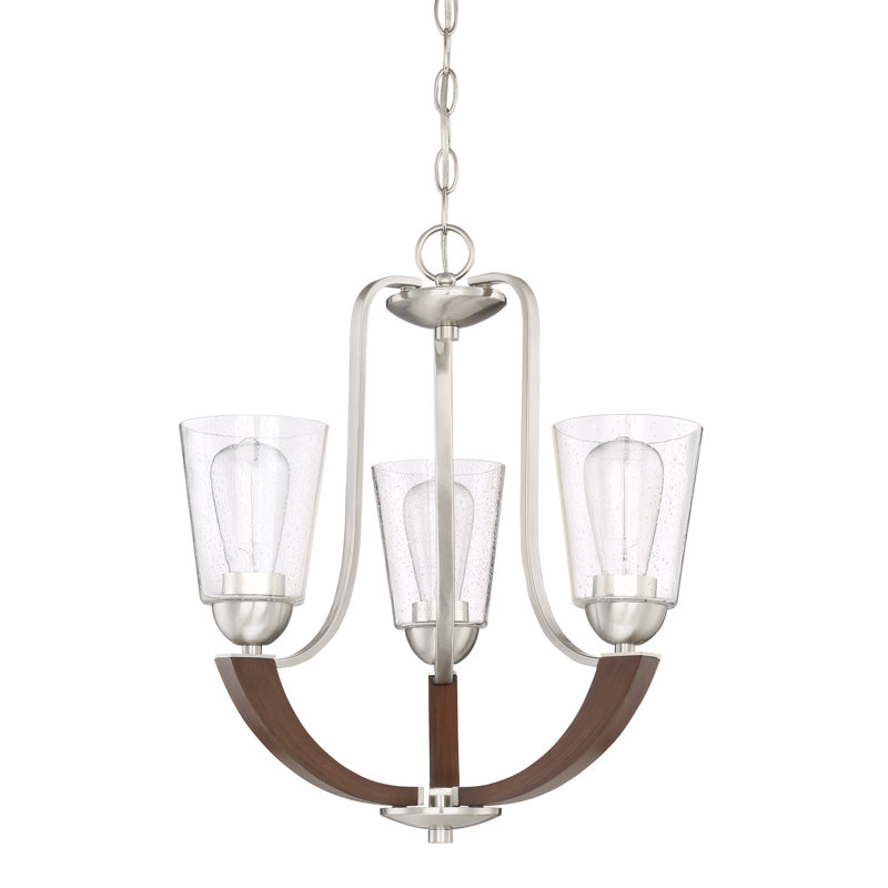 Loon Peak Chryses Brushed Nickel 3 Light Shaded Chandelier Reviews Chryses Brushed Nickel 3 Light Shaded Chandelier