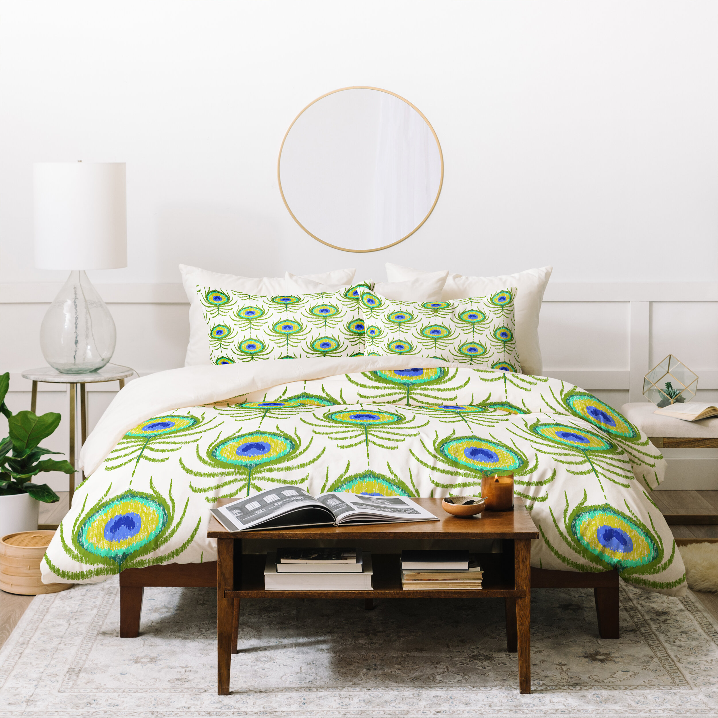 East Urban Home Jacqueline Maldonado Peacock Feather Ikat Duvet