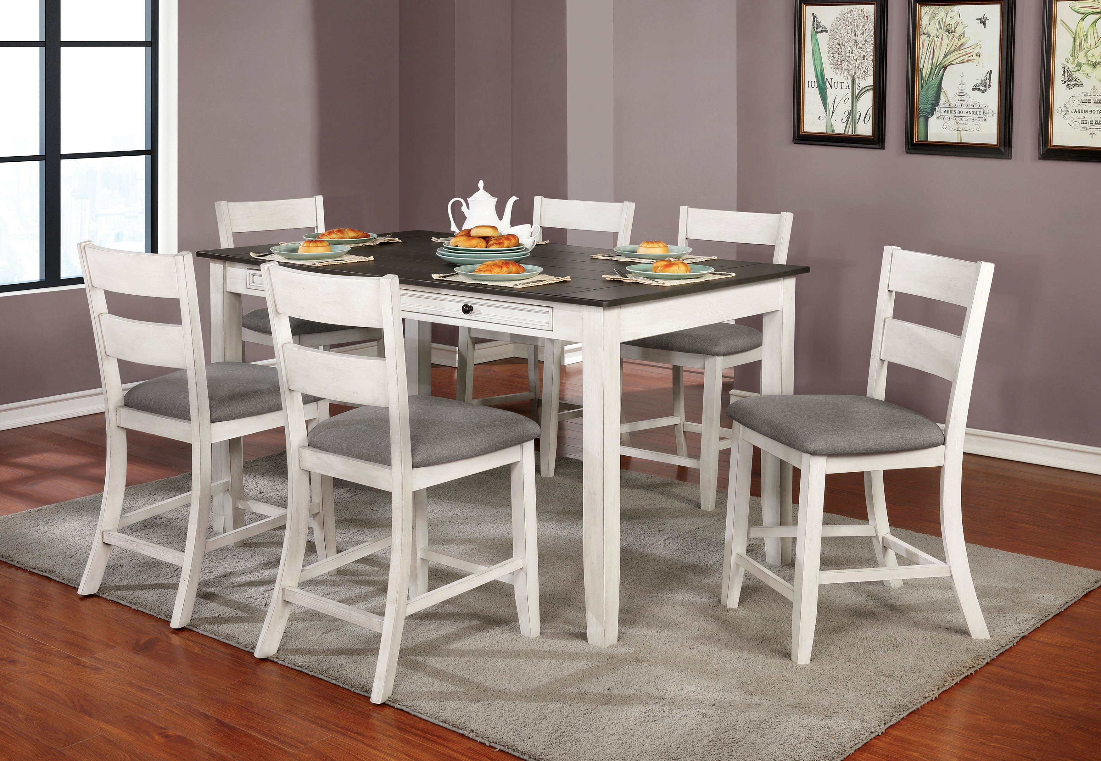 August Grove Allmon 7 Piece Counter Height Dining Set Wayfair August Grove Allmon 7 Piece Counter