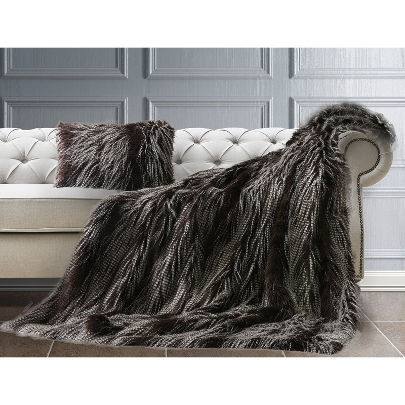 Tani Feather Faux Fur Throw Joss Main