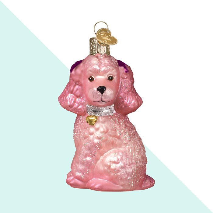 Pink Poodle Hanging Figurine Ornament