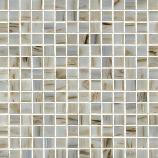 0.75'' x 0.75'' Glass Mosaic Tile in Ivory Iridescent by MSI