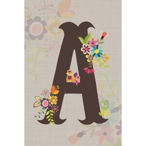 'Floral Alphabet Series' Canvas Art