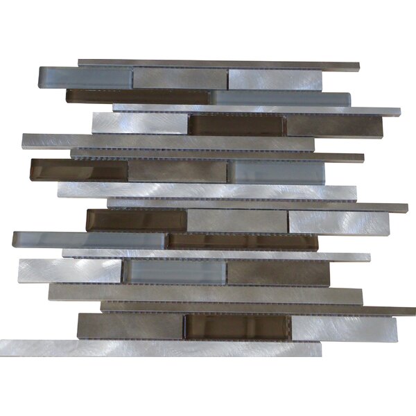 Urban Random Sized Aluminum and Glass Metal Look Tile in 4 Color Blend by Mulia Tile