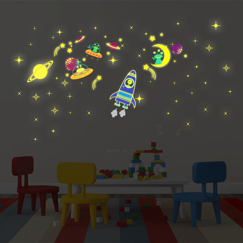 Zoomie Kids Galaxy Moon And Stars Glow Wall Sticker Reviews