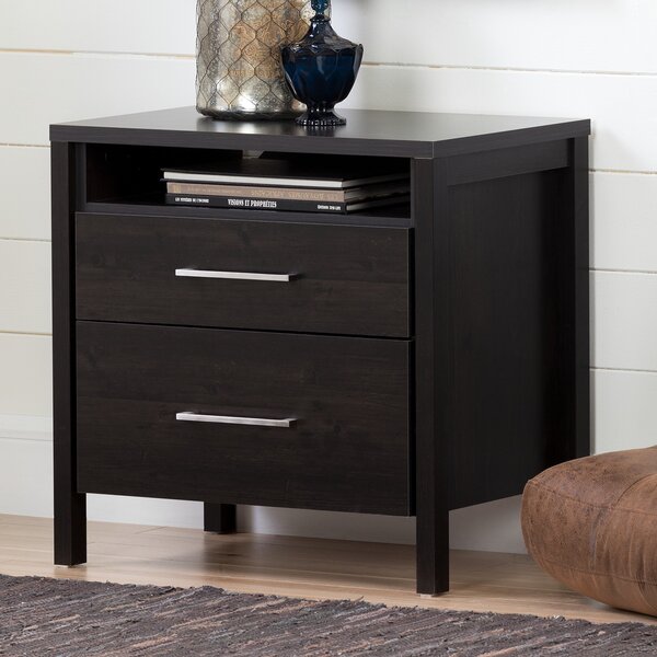 Gravity 2 Drawer Nightstand by South Shore