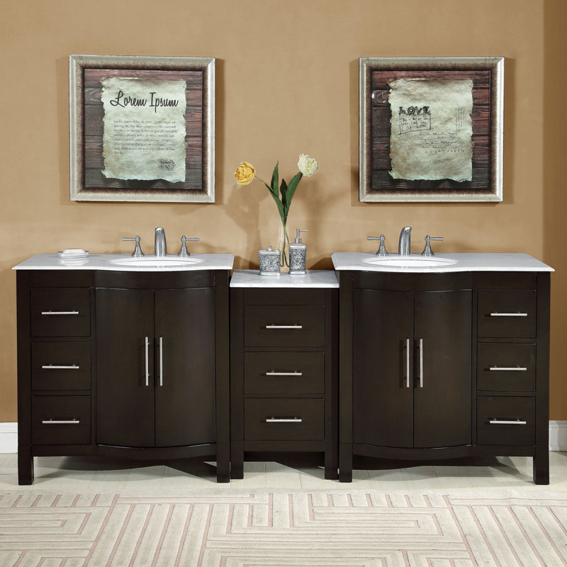 Charlton Home Kapono Lavatory Sink Cabinet 89 Double Bathroom Vanity Set Reviews Wayfair Ca