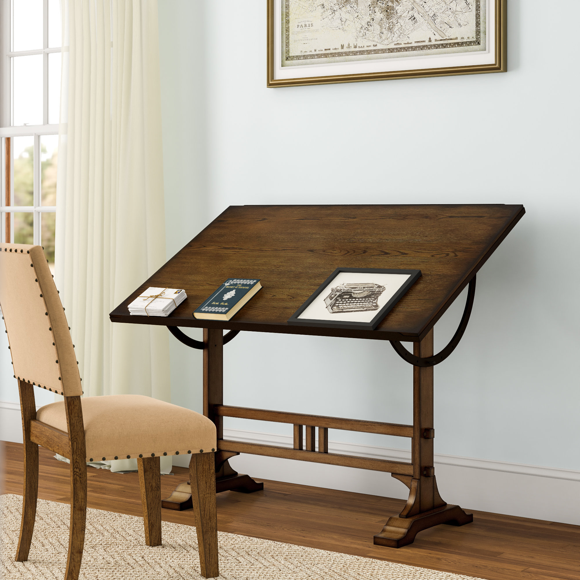 Greyleigh Vandervoort Solid Wood Drafting Table Reviews Wayfair