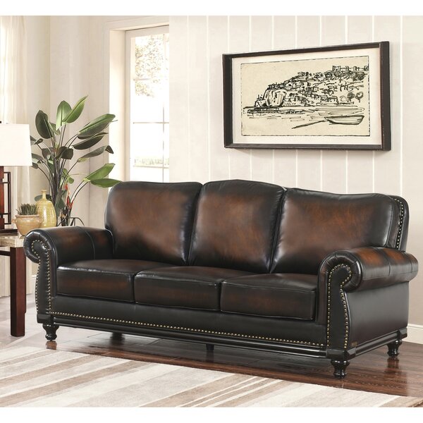 William Leather Sofa By Breakwater Bay
