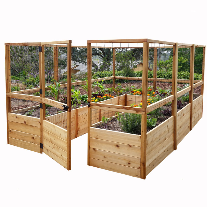 Outdoor Living Today 8ft X 12ft Raised Garden Bed With Deer Fence