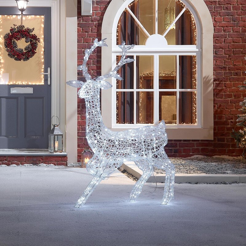 The Seasonal Aisle Reindeer Acrylic Christmas Spun Lighted Display ...