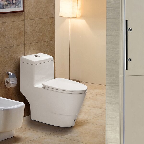 Dual-Flush Elongated One-Piece Toilet (Seat Included) by WoodBridge