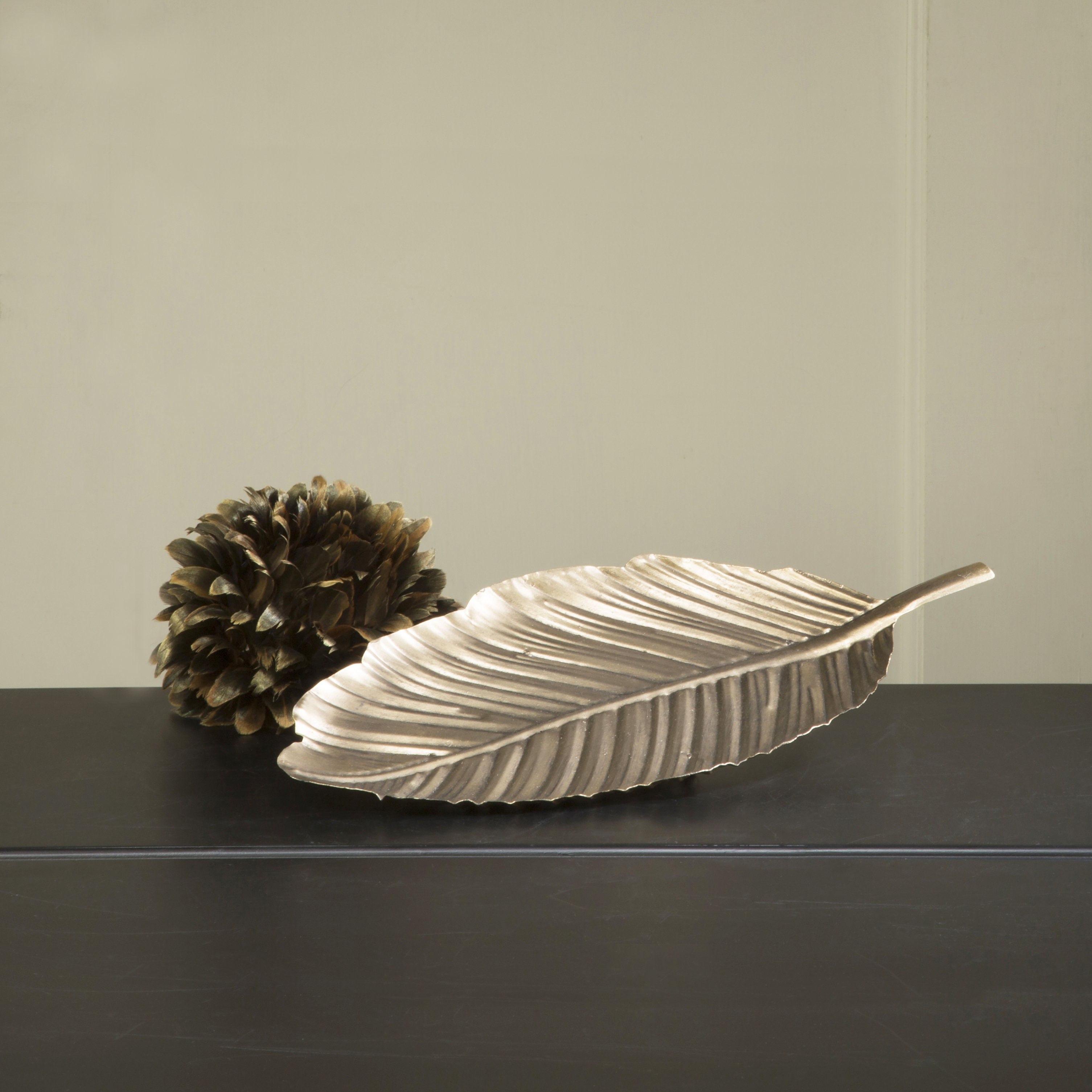 Bay Isle Home Mervin Decorative Metal Leaf Coffee Table Tray Wayfair