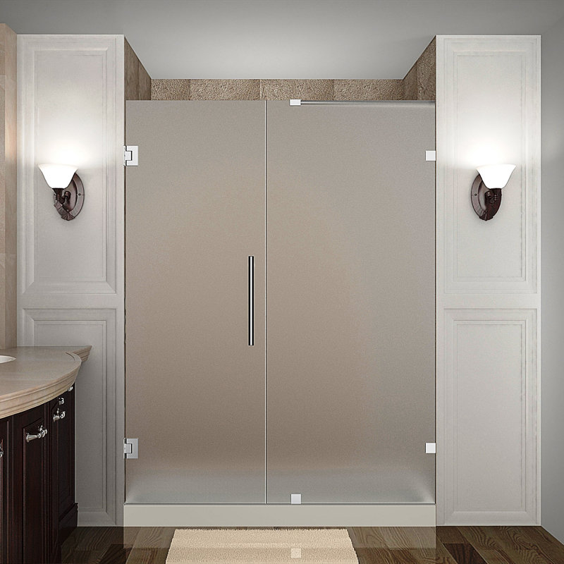 SDR985F-CH-50-10 Nautis 50" x 72" Hinged Completely Frameless Shower Door