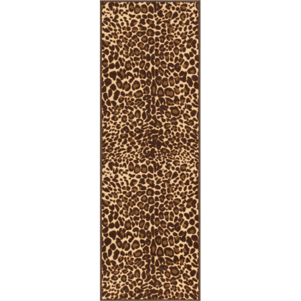 Kings Court Gold Leopard Print Area Rug by Well Woven