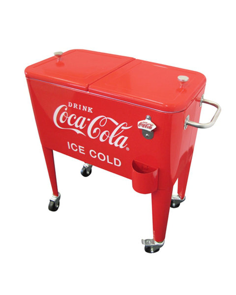 60 Qt. Coca-Cola Ice Cold Heavy Duty Rolling Cooler by Leigh Country