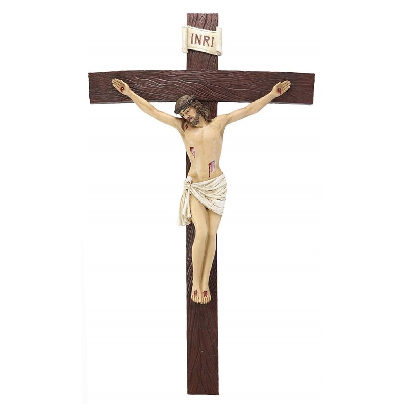 World Menagerie High Inri Jesus Christ Crucified On The Cross Wall