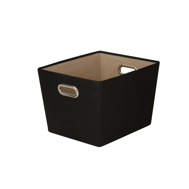 black fabric storage boxes