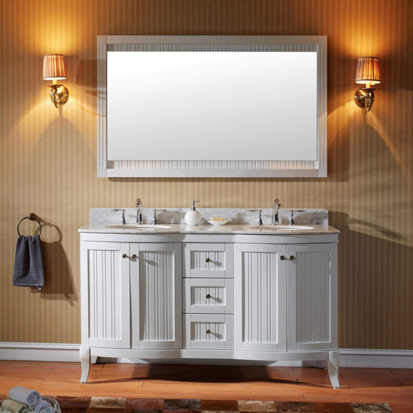 Griffithville 60 Double Bathroom Vanity Set with Mirror by Charlton Home