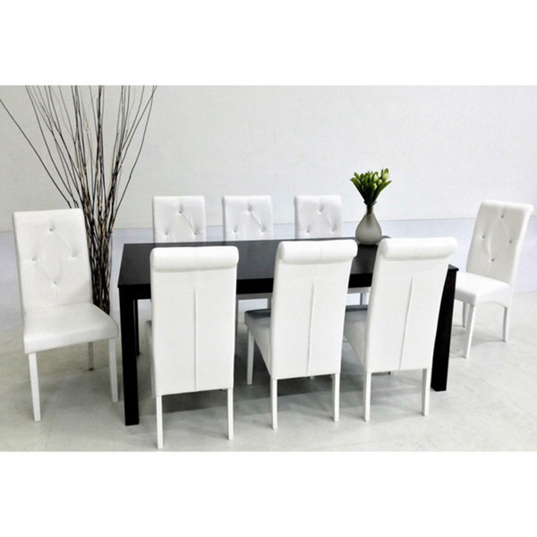 Caernarfon 9 Piece Solid Wood Dining Set by Orren Ellis Orren Ellis