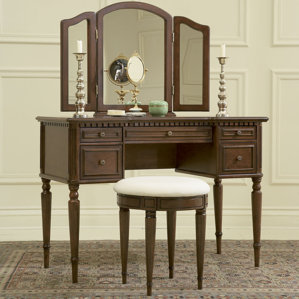 Warm Cherry Vanity Set with Mirror by Powell Furniture