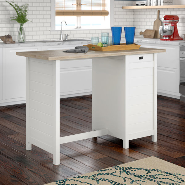 Hampton Kitchen Island With Lintel Oak Top By Beachcrest Home Wonderful