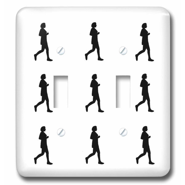 3drose Silhouette Painting Of A Woman Runner Running Pattern 2
