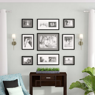 9 Piece Wood Picture Frame Set Wayfair Koontz 9 Piece Wood Matted Picture Frame Set